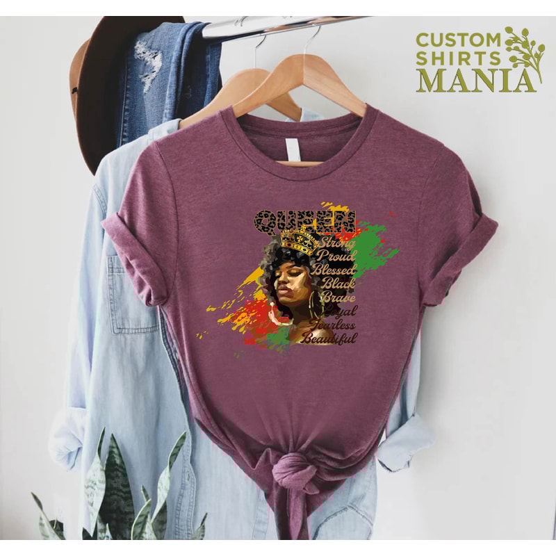 Black Queen Tshirt, Black Women Gift, Juneteenth T-Shirt, Black Women Shirt, Afro Lady Woman Tee, Strong Black Women, Black Girl Tee - 4.jpg