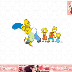 the simpsons marge homer bart lisa maggie kiss png, instant download