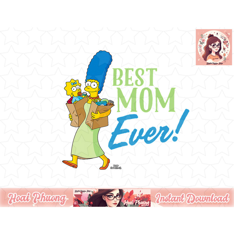 The Simpsons Marge Simpson Best Mom Ever png, instant download.jpg