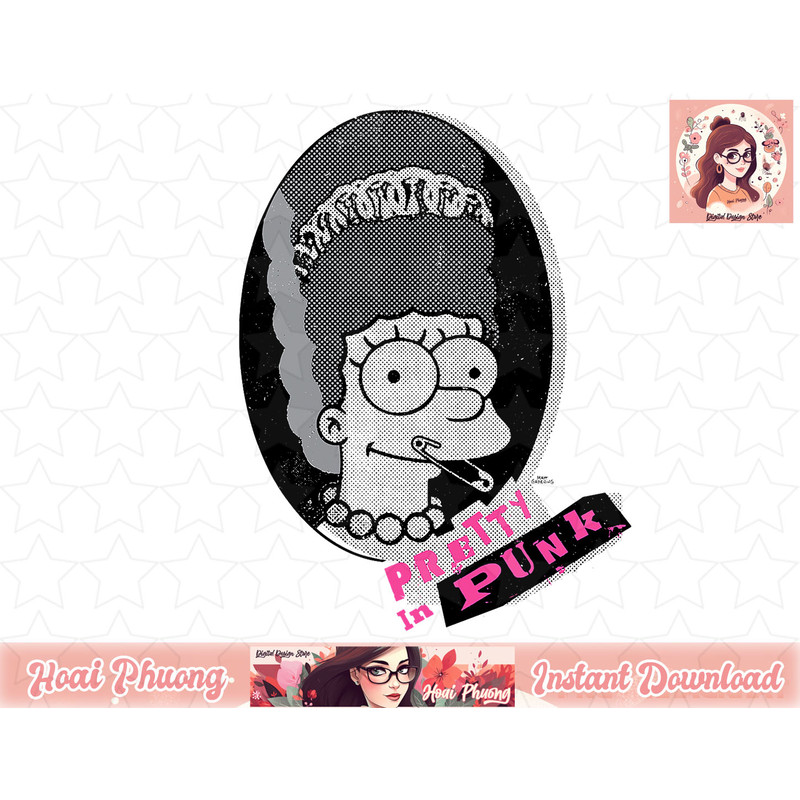 The Simpsons Marge Simpson Pretty in Punk png, instant download.jpg