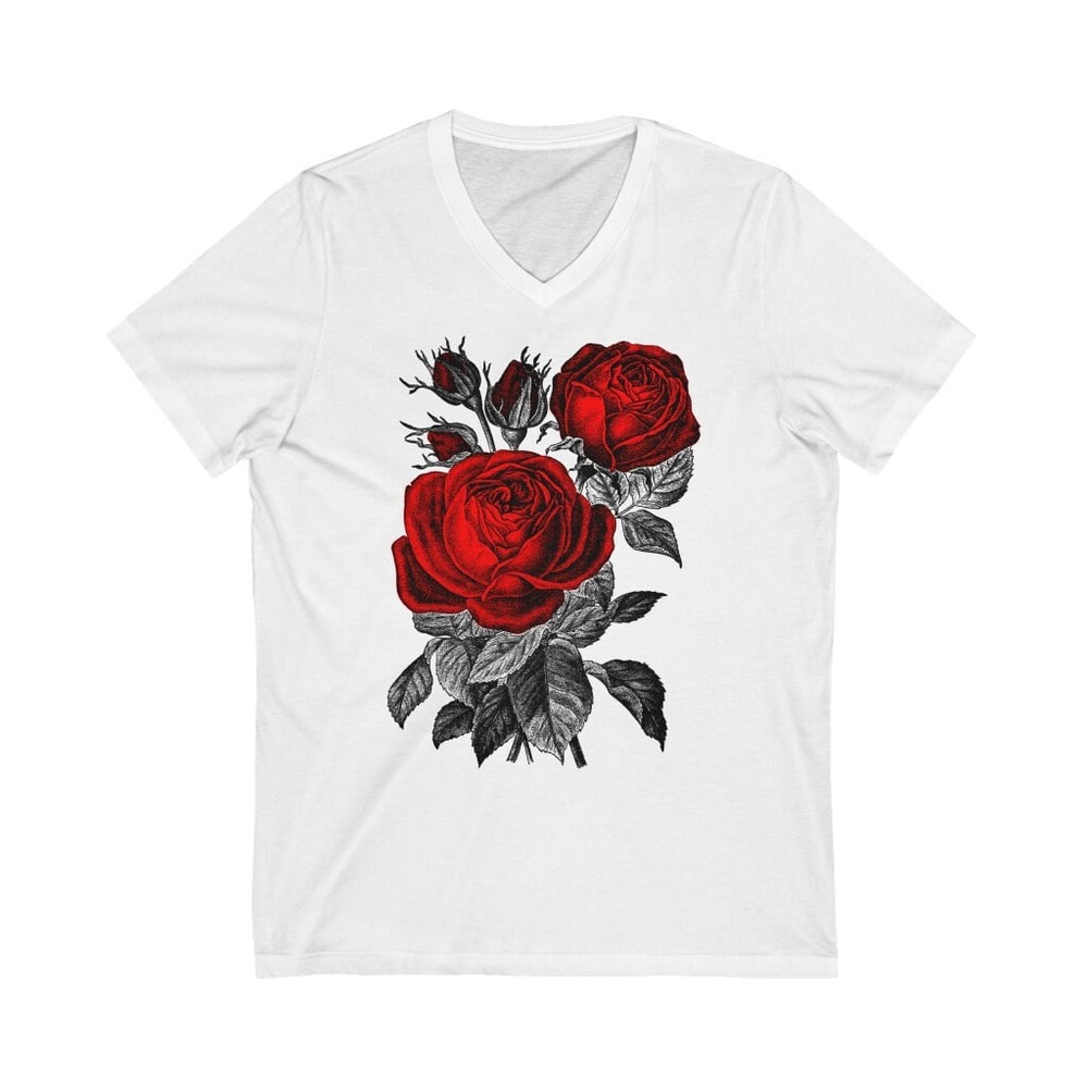 Red Rose Flower Botanical Floral T Shirt - 4.jpg