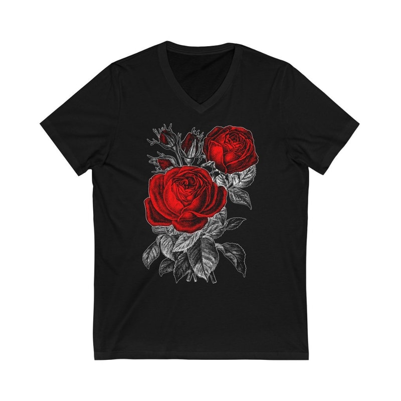 Red Rose Flower Botanical Floral T Shirt - 5.jpg