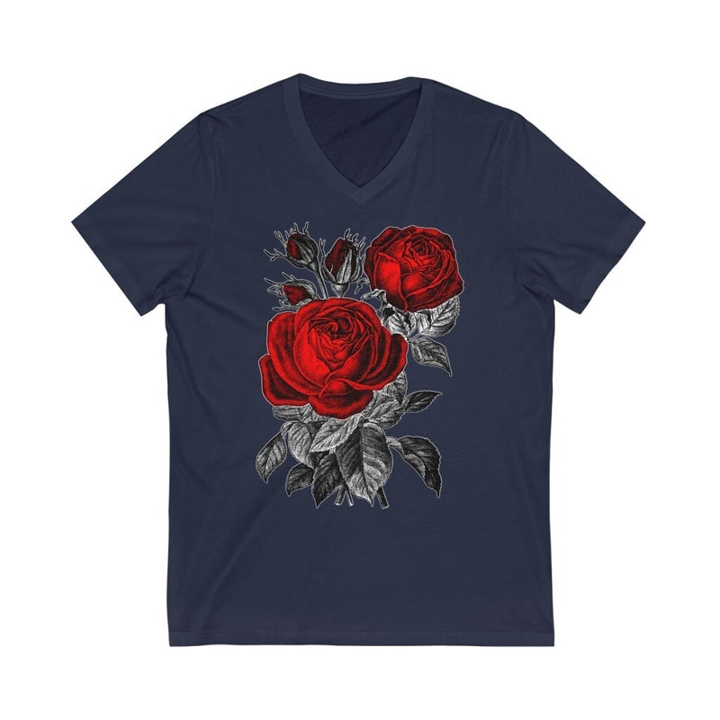 Red Rose Flower Botanical Floral T Shirt - 6.jpg