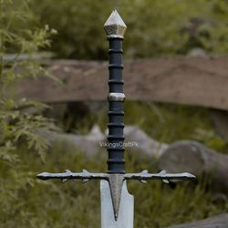 custom hand forged lord of the rings stainless steel nazgul sword, raingwraith sword, beautiful wedding gift for him,