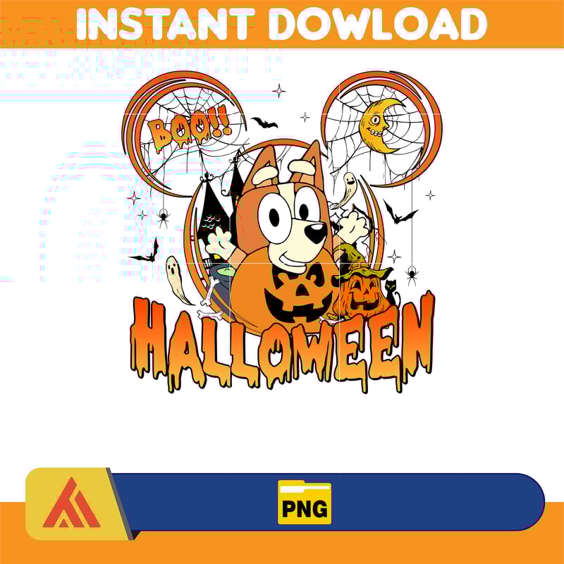Bluey Halloween PNG, Bluey Matching Family Halloween Insatnt Download, Bluey Halloween Digital Prints (2).jpg