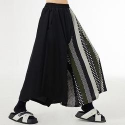 polka dot wide leg culottes cropped pants