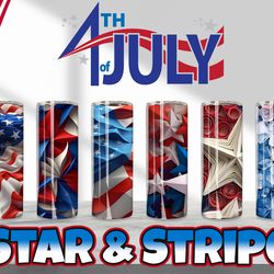 3d star and stripe patriotic floral tumbler png bundle, memorial day skinny tumbler png, 20oz straight and tarpered, ins