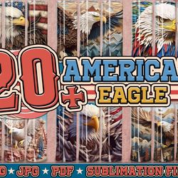 3d american eagle tumbler design png sublimation, 3d 4th of july straight skinny 20 oz tumbler 3d sublimation, instant d