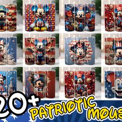 3d 4th of july cartoon tumbler sublimation designs, 3d patriotic 20 oz tumbler sublimations png, tumbler wrap png, digi