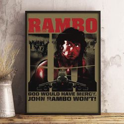 rambo poster, jungle nightmare poster, movie poster, film poster, wall art, wall decor, prints, home decor, action