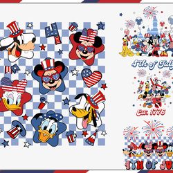 mouse and friends ets 1776 png bundle, independence day mouses png, fourth of july png bundle, 4th of july mickey png, d