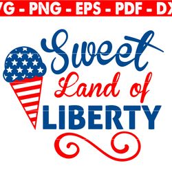 sweet land of liberty svg, fourth of july, american flag, independence day, patriotic, baby kids shirt, files for cricut