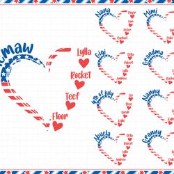 custom nana/granny/grandma name kid 4th of july svg bundle, 4th of july png, patriotic day png, fourth of july png, digi