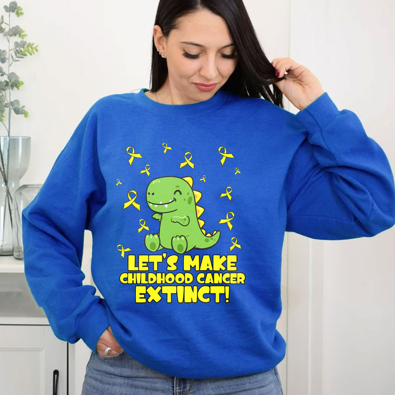 Let's Make Childhood Cancer Extinct Sweatshirt, Motivational Shirt, Childhood Cancer Awareness Hoodie, Gold Ribbon Crewneck, Cancer Support - 4.jpg