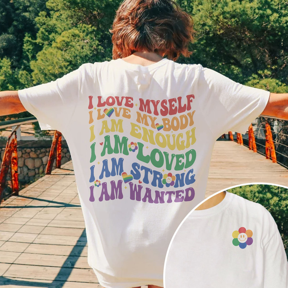 Love Myself Rainbow Shirt, Pride LGBT Sweatshirt, Gay Rights T-Shirt, LGBT Rainbow, Pride Tee, Lesbian Tshirt, Trans Rights Tee - 5.jpg