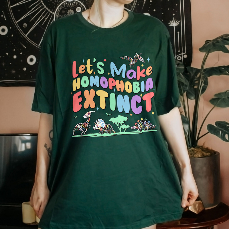 Make Homophobia Extinct Shirt, Gay Pride Shirts, Equality Shirt, Rainbow Dinosaur Shirts, Allysaurus Lgbt T Shirt, Pronouns Sweatshirt - 4.jpg