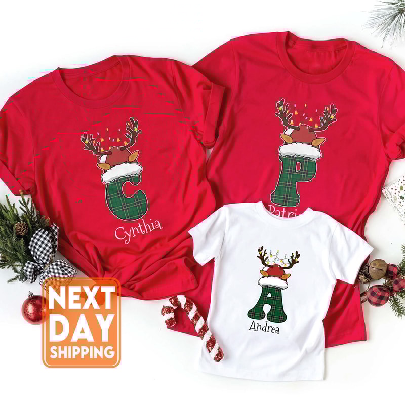 Monogrammed Family Christmas Shirt, Personalized Christmas Family T-Shirt, Custom Christmas Shirt With Name, Name Family Christmas Shirt - 3.jpg