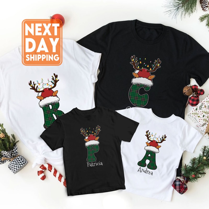 Monogrammed Family Christmas Shirt, Personalized Christmas Family T-Shirt, Custom Christmas Shirt With Name, Name Family Christmas Shirt - 4.jpg