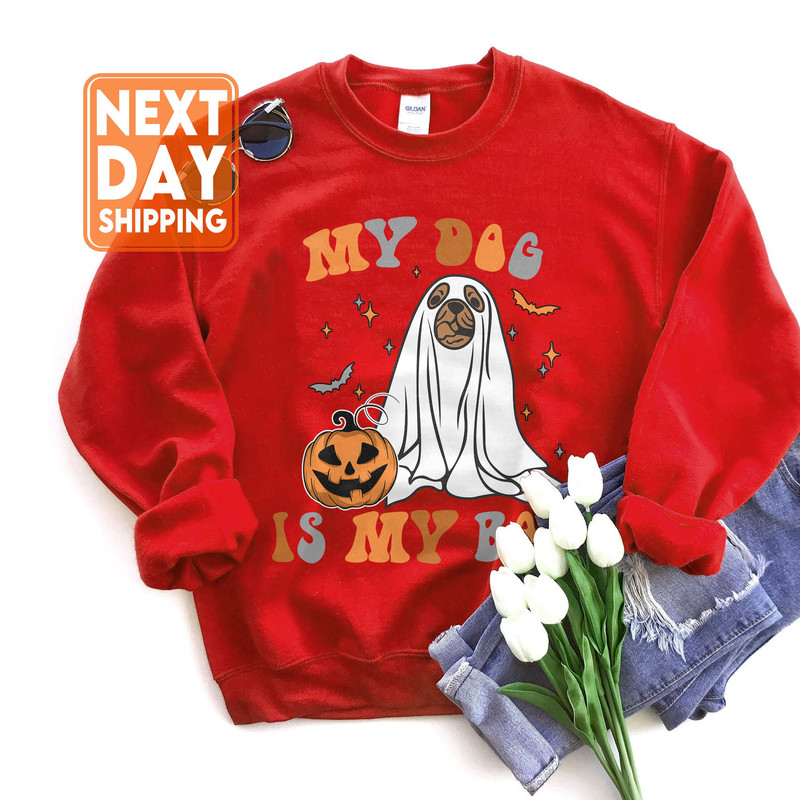 My Dog Is My Boo Sweatshirt, Cute Halloween Shirt, Spooky Dog Tee, Spooky Pumpkin Hoodie, Ghost Dog Crewneck,Dog Mom Shirt,Halloween Dog Tee - 3.jpg