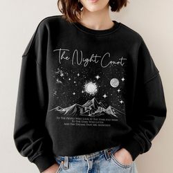 night court symbol sweatshirt, acotar velaris shirt, sjm merch shirt, to the stars wh