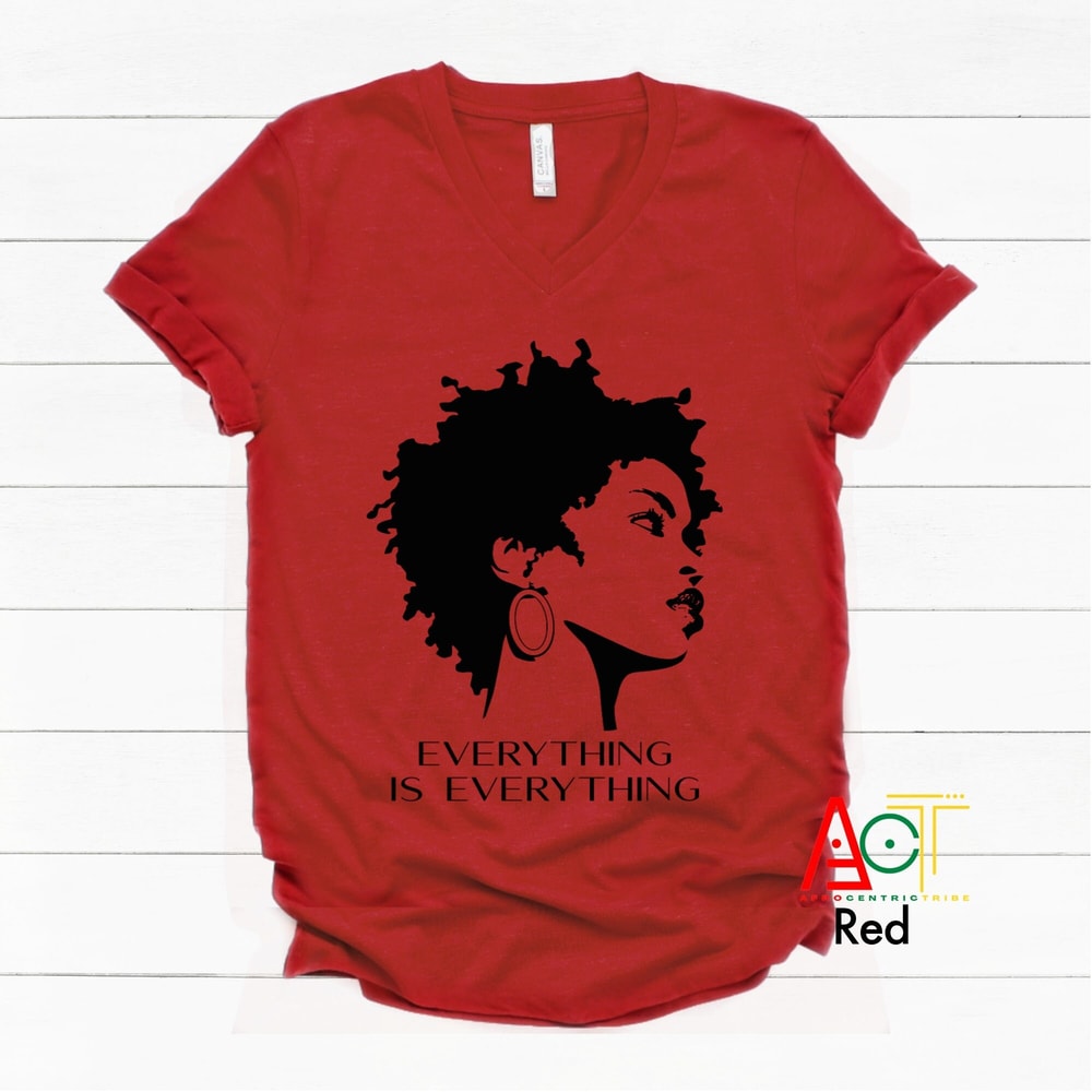 African Clothing For Women - Music V Neck - Black Girl V Neck - Concert V-Neck - Black Power - Black Girl Magic Everything Is Everything - 3.jpg