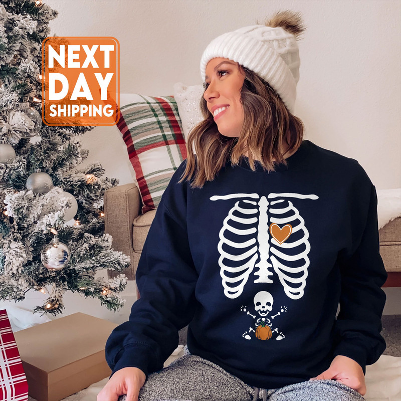 Pregnancy Announcement Sweatshirt, Pregnancy Announcement Thanksgiving Gift , Pregnancy Halloween Shirt, Pregnancy Shirt Fall - 1.jpg