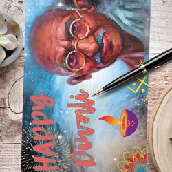 happy diwali! a digital greeting card with the leader mahatma gandhi.
