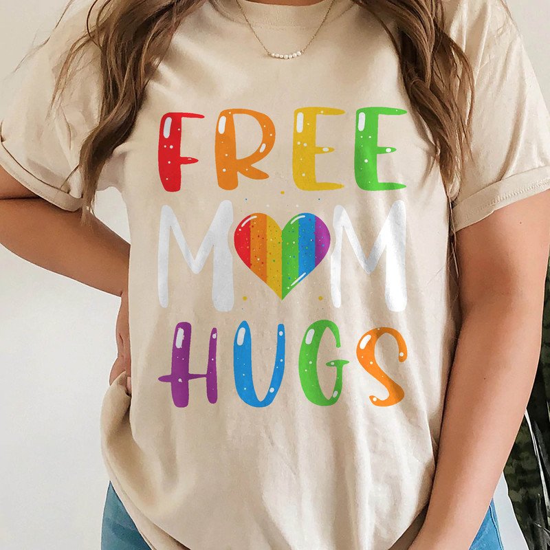 Proud Mom Apparel, Lgbtq Proud Parent Shirt, Free Mom Hugs T-Shirt, Rainbow Gay Pride T-Shirt, Equality Gifts, Proud Tee,Rainbow Heart Shirt - 3.jpg