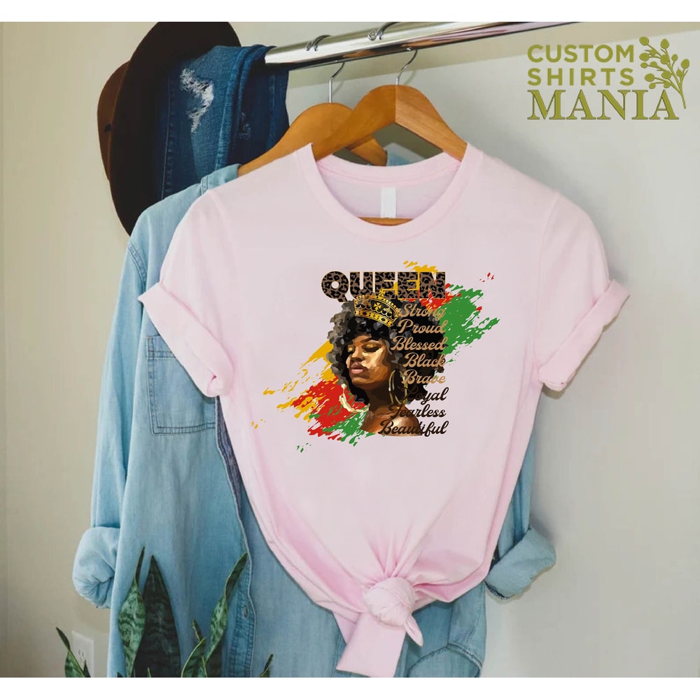 Black Queen Tshirt, Black Women Gift, Juneteenth T-Shirt, Black Women Shirt, Afro Lady Woman Tee, Strong Black Women, Black Girl Tee - 1.jpg