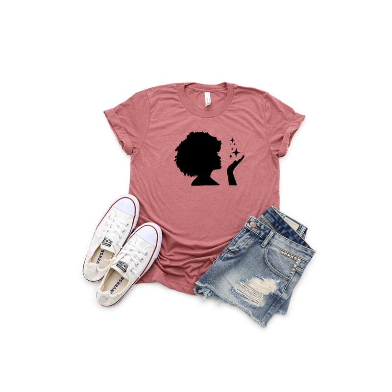 Black Woman T-Shirt, Afro Woman, Black Girl Magic Power, African American Woman Shirt, Black Queen Shirt, gifts for her, women's clothing, - 2.jpg