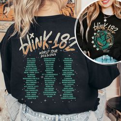blink 182 the world tour 2023 2024 shirt, blink 182 rock n' roll t shirt, rock n' roll shirt, blink 182 shirt