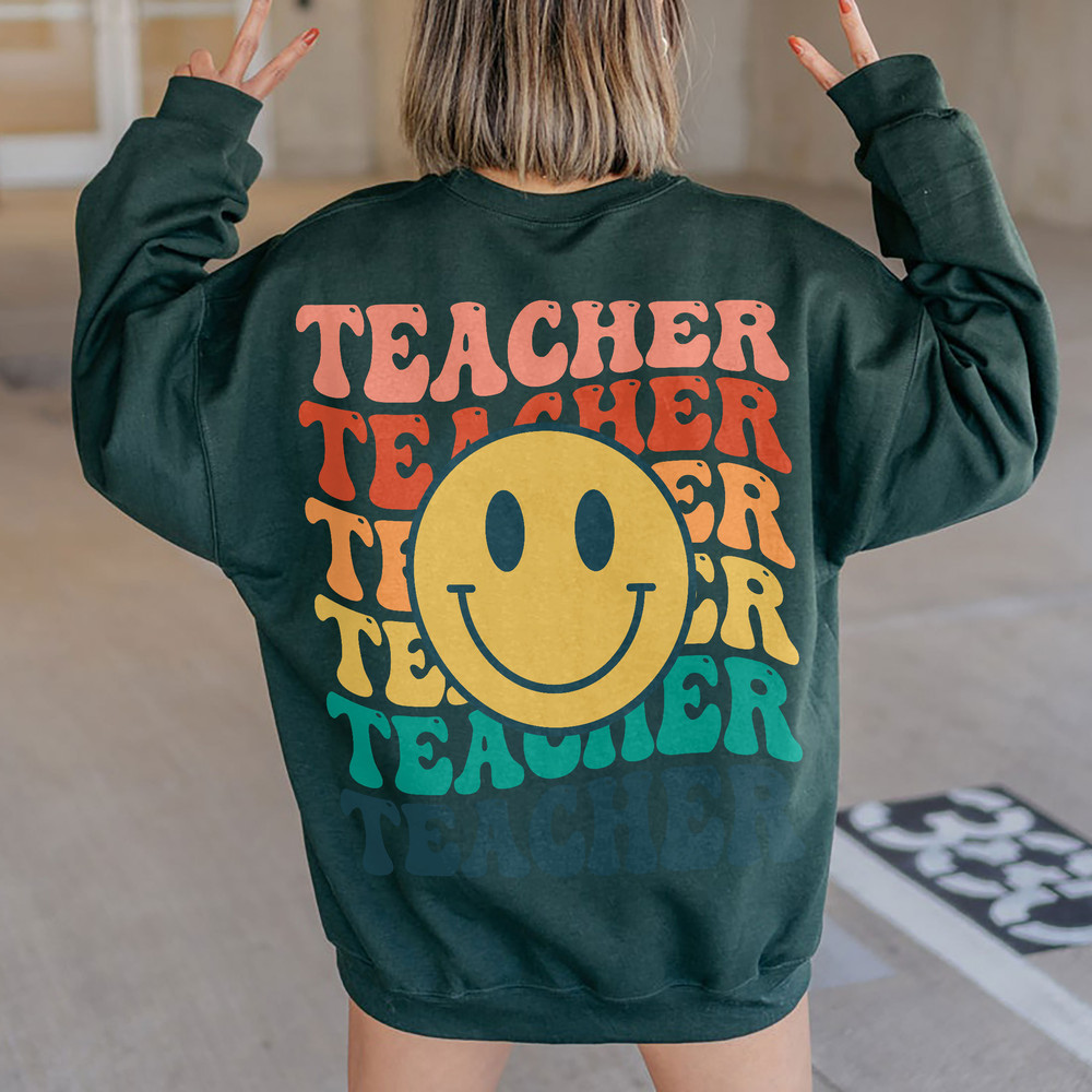 Retro Teacher Inspirational Colorful Elementary School Sweatshirt, Back To School Hoodie, Trendy Teacher Shirt, VSCO Girl - 3.jpg