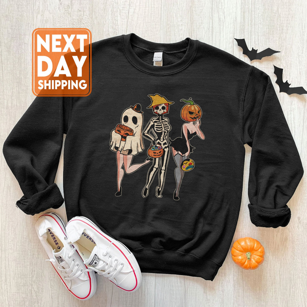 Sexy Ghost Pumpkin Jack O Lantern Halloween Trick or Treat Sweatshirt, Happy Halloween Shirt, Tis The Season Halloween Shirt - 1.jpg