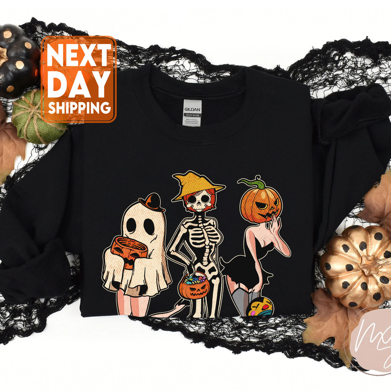 Sexy Ghost Pumpkin Jack O Lantern Halloween Trick or Treat Sweatshirt, Happy Halloween Shirt, Tis The Season Halloween Shirt - 4.jpg
