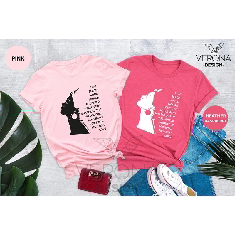 I Am Black Woman Shirt, African American Woman Shirt, Black Queen Shirt, Black History Month Shirts, Afro Woman Gift, Black Girl Magic Tee - 1.jpg