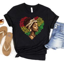 juneteenth heart shirt, black owned shop, juneteenth women's tee, juneteenth freeish t-shirt, black culture shirts, blac