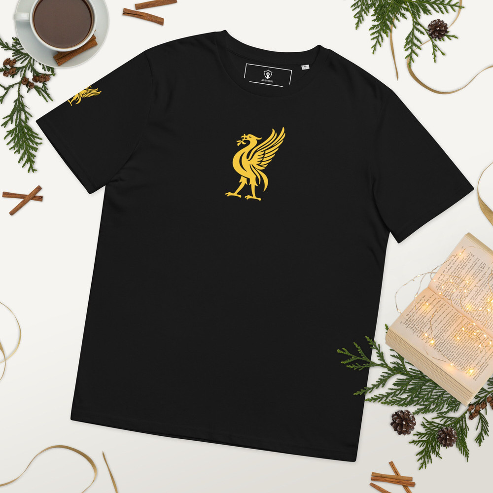 LFC Liverpool FC Black and Gold Unisex organic cotton t-shirt - 4.jpg