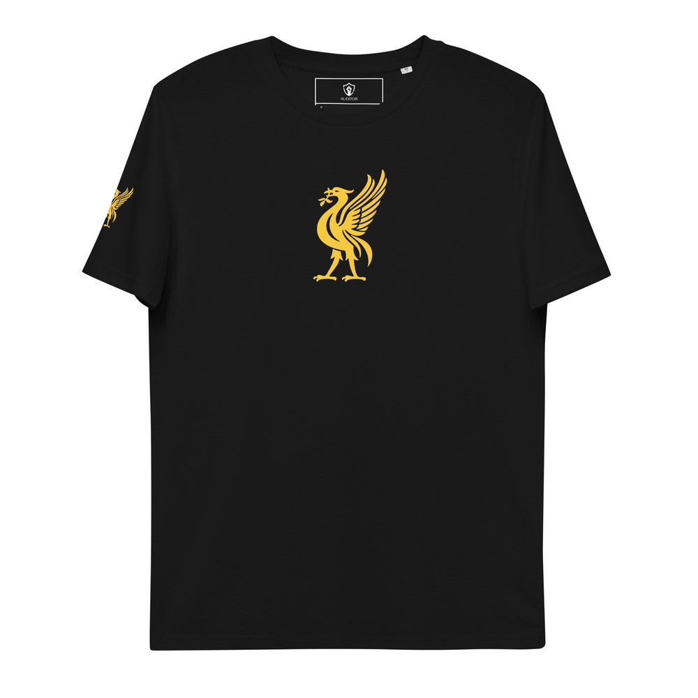 LFC Liverpool FC Black and Gold Unisex organic cotton t-shirt - 5.jpg