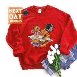 sorta sweet sorta spooky crewneck, flower skull sweatshirt, halloween shirt, skeleton