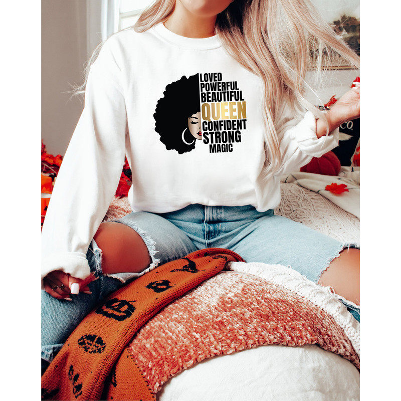 Loved Powerful Beautiful Queen strong magic shirt,strong women shirt, black women shirt, Black Power Shirt, Black Mother, Black Queen Shirt, - 5.jpg