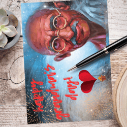 happy grandma's day! digital greeting card with the leader mahatma gandhi.