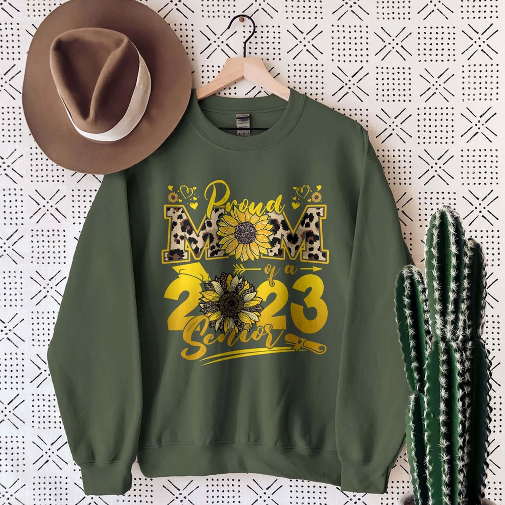 Sunflower Leopard - Proud Mom of a Class of 2023 23 Senior Sweatshirt, Back to School Shirt, Teacher Day - 3.jpg