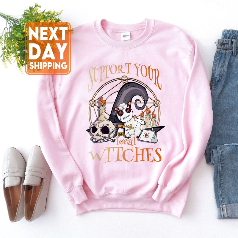 Support Your Local Witches Nurse Sweatshirt, Spooky Witch, Funny Nurse Halloween Shirt, Halloween Gift for Nurse, Nurse Halloween Party - 3.jpg