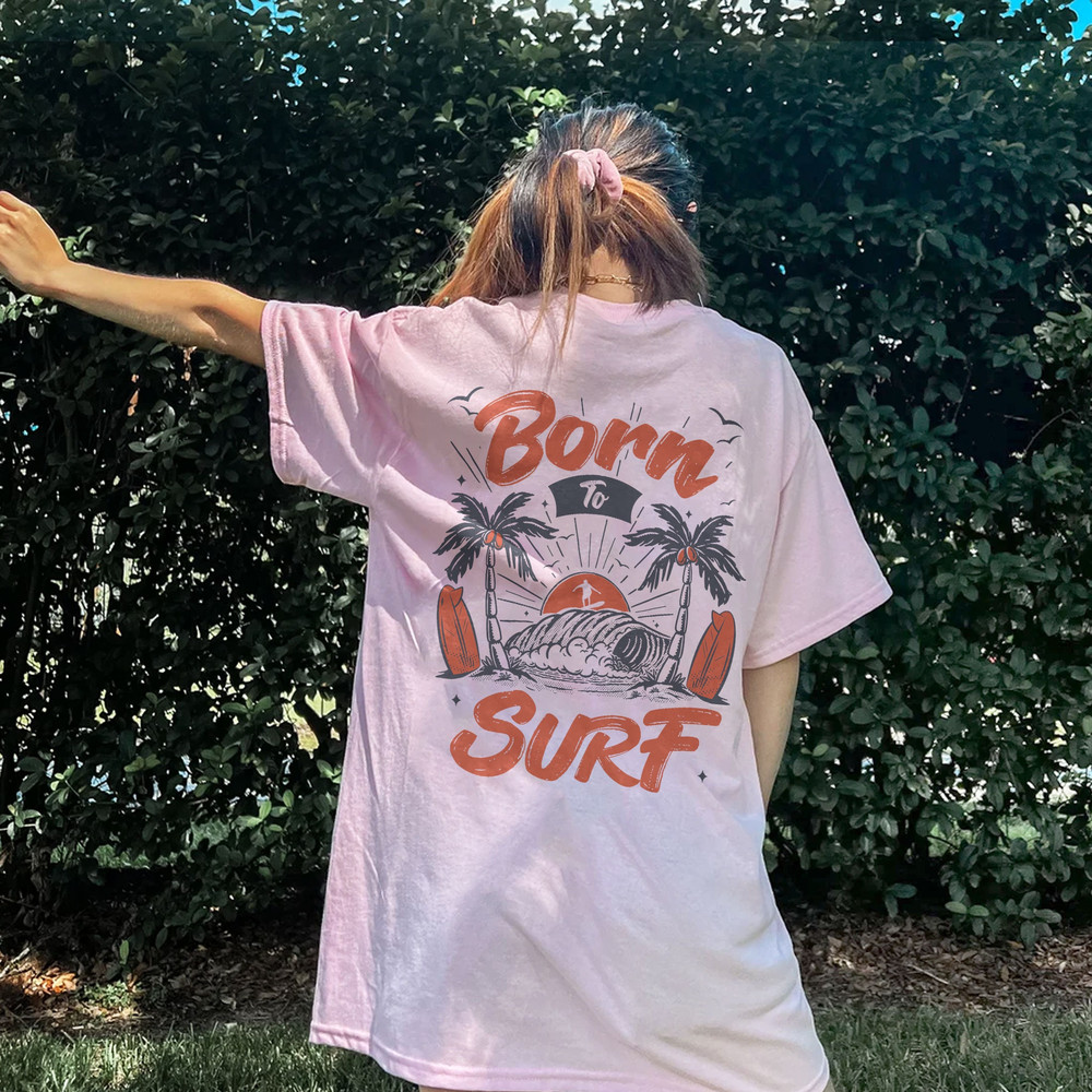 Surf Beach Hoodie, Surfing Shirt, Beachy Sweatshirt, Hawaii Shirt, Coconut Girl Tshirt, Summer Holiday Clothes, Born To Surf - 6.jpg