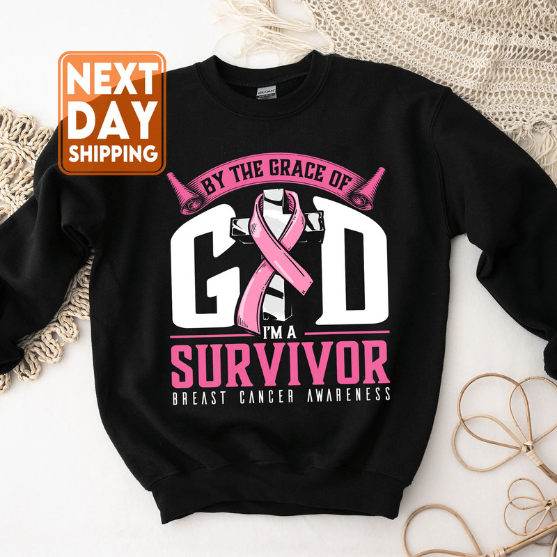 Survivor Breast Cancer Sweatshirt, Motivational Shirt, Breast Cancer Awareness Crewneck, Pink Ribbon Shirt, Cancer Support Tee - 5.jpg