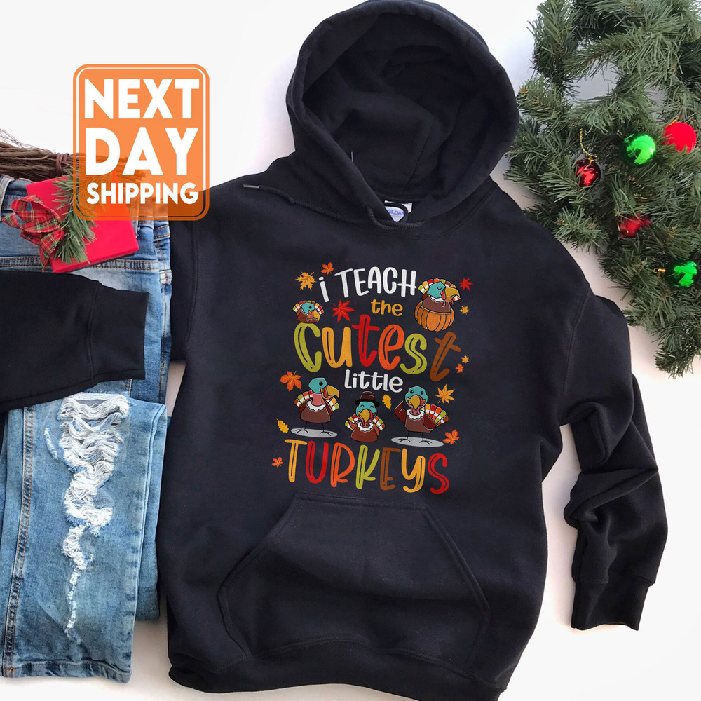 Teacher Of Little Turkeys Thanksgiving Sweatshirt, Thanksgiving Teacher Tshirt, Funny Fall Women Shirts, Retro Fall Teacher Hoodie - 4.jpg