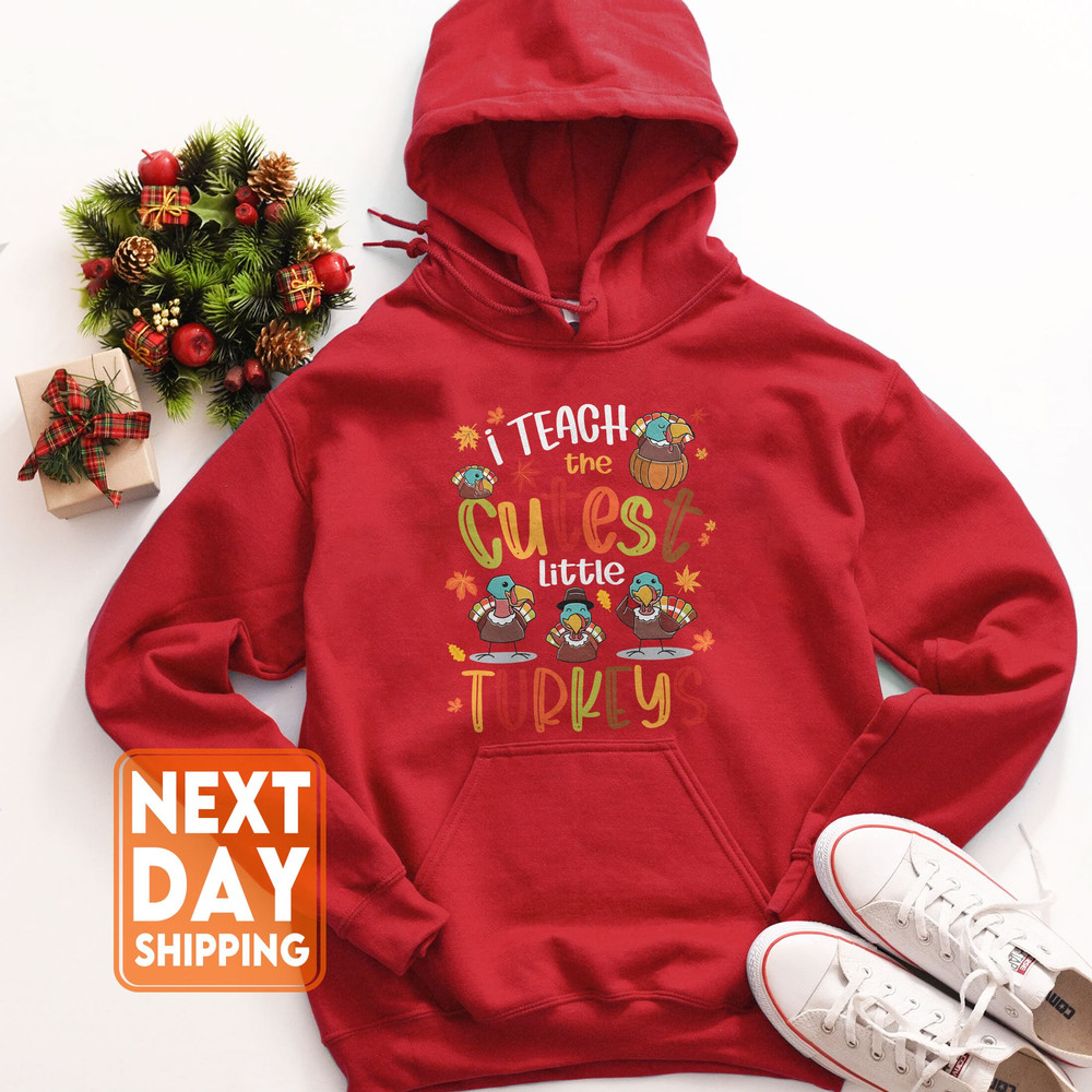 Teacher Of Little Turkeys Thanksgiving Sweatshirt, Thanksgiving Teacher Tshirt, Funny Fall Women Shirts, Retro Fall Teacher Hoodie - 5.jpg