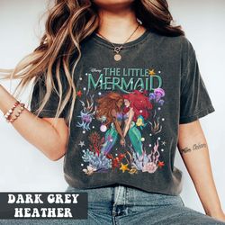 vintage little mermaid comfort shirt, live action ariel shirt, princess shirts, black queen shirt, little mermaid shirt