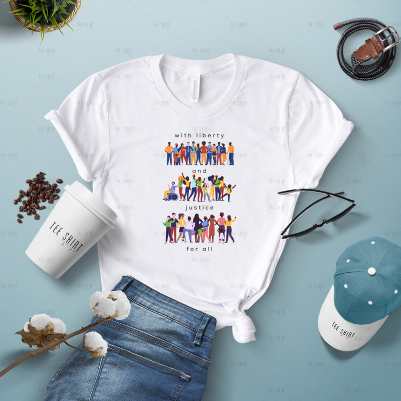 With Liberty And Justice for All T-Shirt Social Justice T-Shirt Antiracism LGBT Tees Human Rights Social Justice Shirt MRV207 - 3.jpg