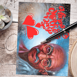 happy mam's day! digital greeting card with the leader mahatma gandhi.